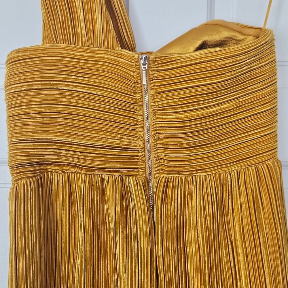 Alice McCall Dress Power‎ Lady Pleated One Shoulder Midi in Sunset Yellow Size 4 - Picture 9 of 14